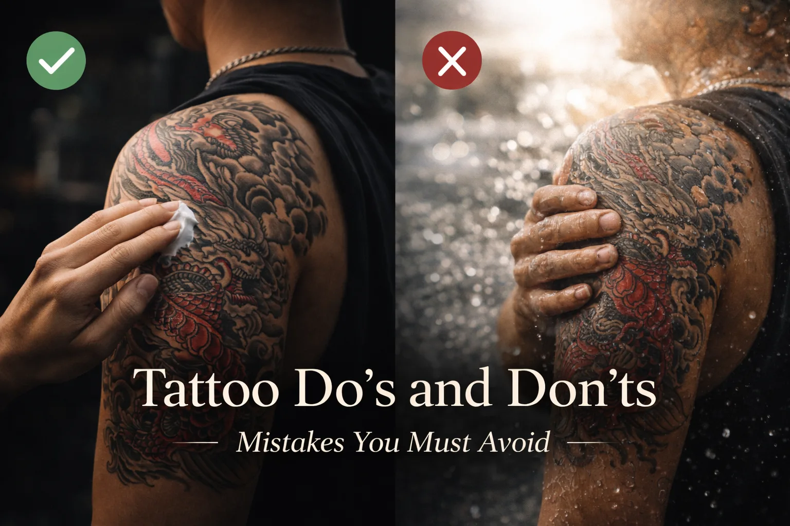 สิ่งที่ไม่ควรทำก่อนและหลังสัก ตัวอย่างการดูแลและข้อควรเลี่ยง