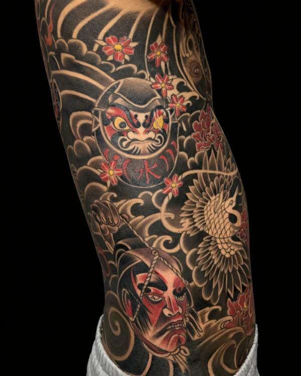 ลาย Blackwork หลังมือ